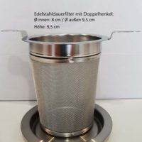 Edelstahldauerfilter Größe L 8 cm