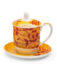 Kräuterteetasse Mai Ling mit Filter, 4 tlg, Bone China