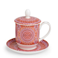Kräuterteetasse „Sonji“ mit Filter, 0,35 l, 4tlg, Bone China