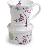 Becher auf Stövchen Cherry Blossom, 2tlg., Bone China