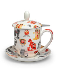 Kräuterteetasse mit Filter Kira, 0,35 l, 4tlg, Bone China