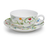Tasse und Untertasse Fleurette, 0,18 l, Bone China
