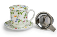 Kräuterteetasse Fleurette mit Filter und Untertasse, 0,35 l, 4tlg.