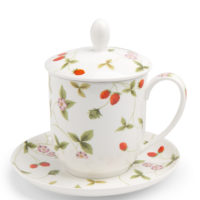 Kräuterteetasse mit Filter Mirella, 0,35 l, 4tlg, Bone China