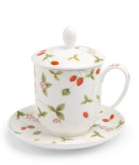Kräuterteetasse mit Filter Mirella, 0,35 l, 4tlg, Bone China