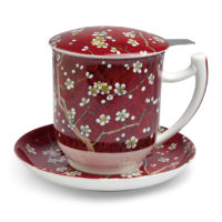 Kräuterteetasse mit Filter „Tara“, 0,35 l, 4tlg, Bone China