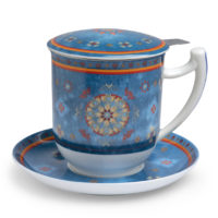 Kräuterteetasse „Agadir“ mit Filter und Untertasse, 0,35 l, 4tlg., Bone China