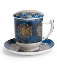 Kräuterteetasse Raffaella Tiziana mit Filter und Untertasse, 0,35 l, 4tlg., Bone China