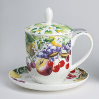 Kräuterteetasse mit Filter Franzi, 0,35 l, 4tlg, Bone China