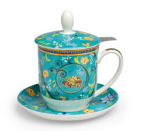 Kräuterteetasse Clara mit Filter, 0,35 l, 4tlg, Bone China