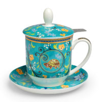 Kräuterteetasse Clara mit Filter, 0,35 l, 4tlg, Bone China