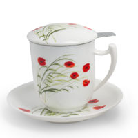 Kräuterteetasse mit Filter „Caprice“, 0,35 l, 4tlg, Bone China