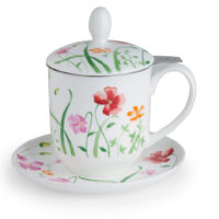 Kräuterteetasse mit Filter Lotta, 0,35 l, 4tlg, Bone China