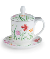 Kräuterteetasse mit Filter Lotta, 0,35 l, 4tlg, Bone China