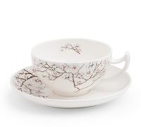 Tasse und Untertasse White Cherry, 0,18 l, Bone China