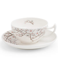 Tasse und Untertasse White Cherry, 0,18 l, Bone China