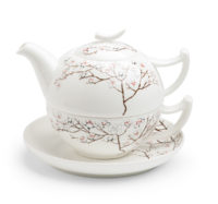 Tea-for-one White Cherry, 0,5 / 0,25 l, Bone China