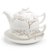 Tea-for-one „white cherry“, 0,5 / 0,25 l, Bone China