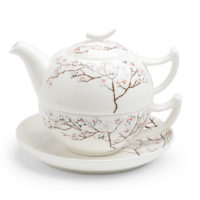 Tea-for-one White Cherry, 0,5 / 0,25 l, Bone China