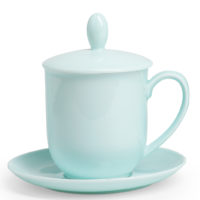 Kräuterteetasse „Mare“ mit Filter und Untertasse, 0,35 l, 4tlg., Bone China
