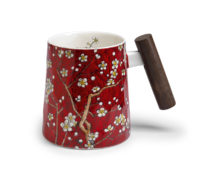 Becher Tara mit Holzgriff, 0,4 l, Porzellan