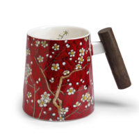Becher „Tara“ mit Rosenholzgriff, 0,4 l, Porzellan