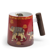 Becher „Nelson“ mit Rosenholzgriff, 0,4 l, Porzellan