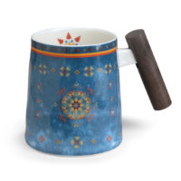 Becher „Agadir“ mit Rosenholzgriff, 0,4 l, Porzellan