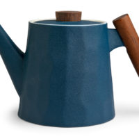 Teekanne „Blu“ mit Rosenholzgriff, 1,2 l, Porzellan