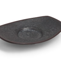 Porzellan Untersetzer für Cups, 12,8 x 9,0 cm, schwarz-grau