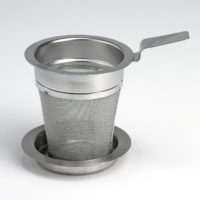 Edelstahlfilter mit Abtropftablett, Größe I / XS, Ø innen 5 cm, außen 6 cm, für Tea for Ones