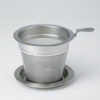 Edelstahlfilter mit Abtropftablett, Größe V / XL, Ø innen 8 cm, außen 9,5 cm