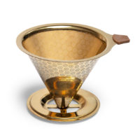 Edelstahl Kaffeefilter Gold, H. 8,5 cm, Ø oben 11 cm, unten 10 cm