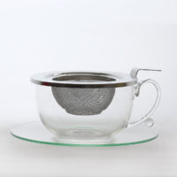 Tasse „Meta“, 0,25 l, Glas, Lieferung ohne Untertasse und Sieb