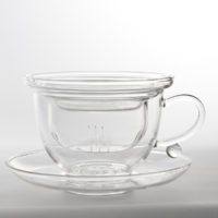 TeaLogic Kräuterteetasse Meta mit Filter und Deckel 0,35 l, Glas