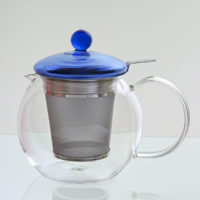 Teekanne „Fabi“ mit Edelstahlfilter, 0,7 l, blau, Glas
