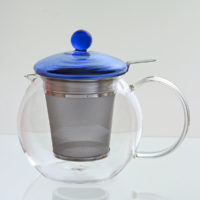 Teekanne Fabi mit Edelstahlfilter, 0,7 l, blau, Glas